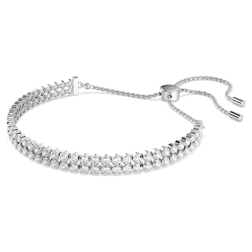 Swarovski Matrix Tennis bracelet Round cut, White, Rhodium plated 5221397