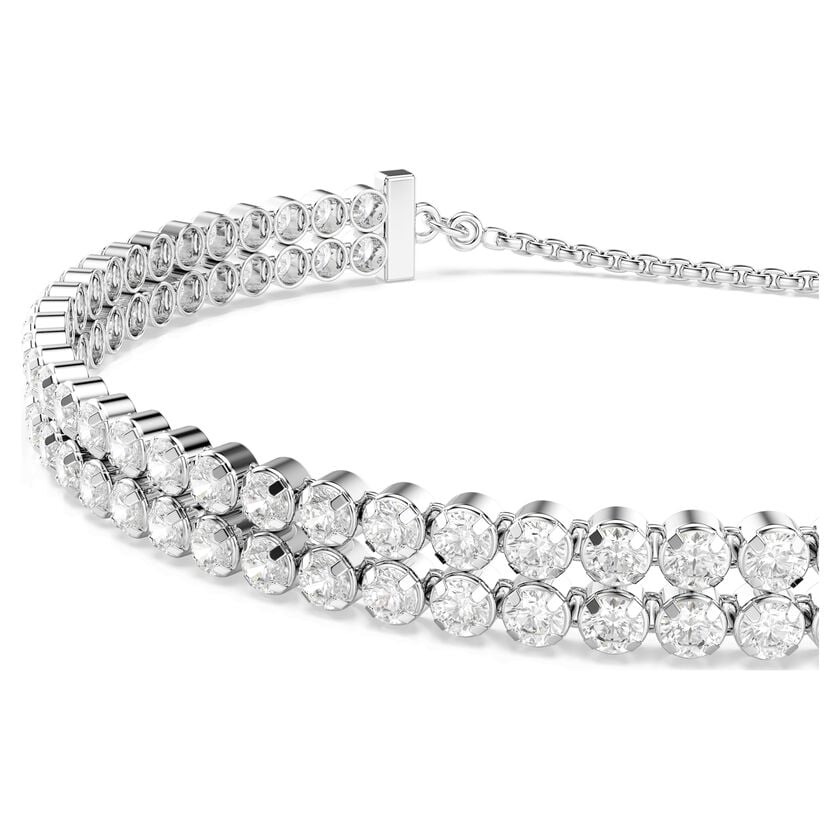 Swarovski Matrix Tennis bracelet Round cut, White, Rhodium plated 5221397