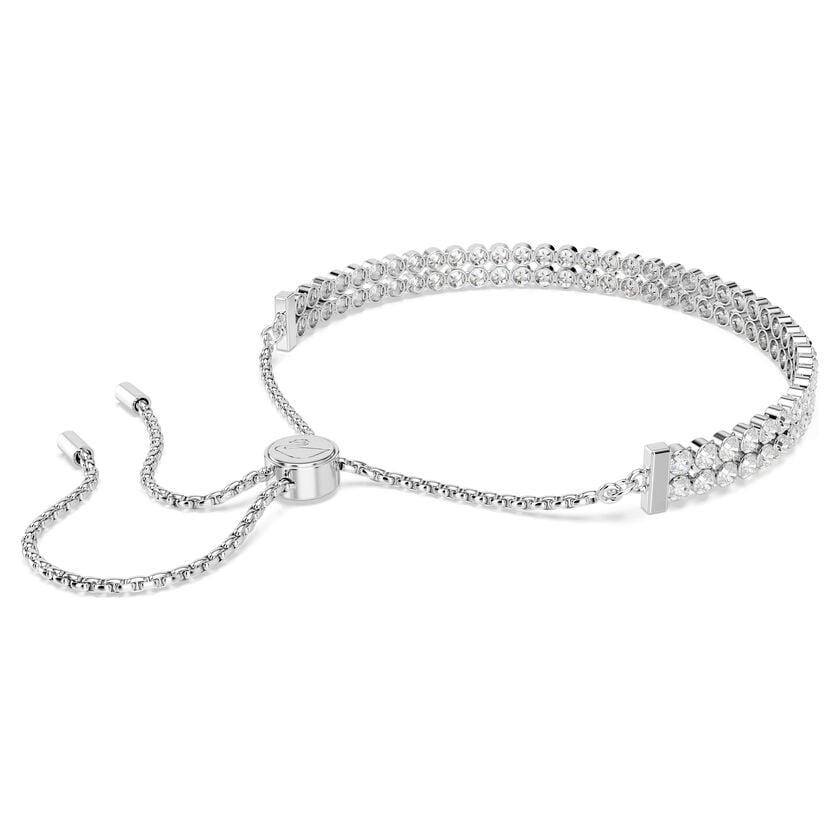 Swarovski Matrix Tennis bracelet Round cut, White, Rhodium plated 5221397