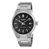 Casio EDIFICE Automatic EFK110D-1A, front view with black dial and silver-tone bracelet