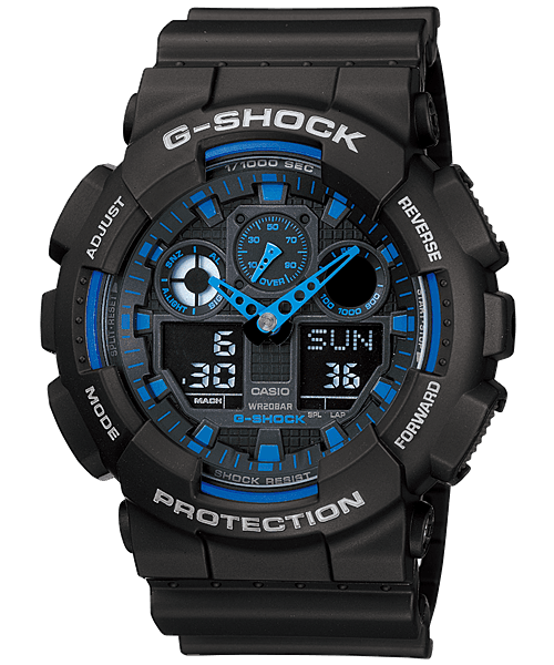G-SHOCK GA-100 Series GA-100-1A2, front view