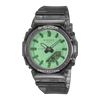 G-Shock GMA-P2100SR-1A Women’s Analog-Digital Watch - Black, front view showing green dial and dark strap