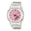 G-Shock GMA-P2100SR-7A Women’s Analog-Digital Watch - White, front view showing pink dial and light case and strap