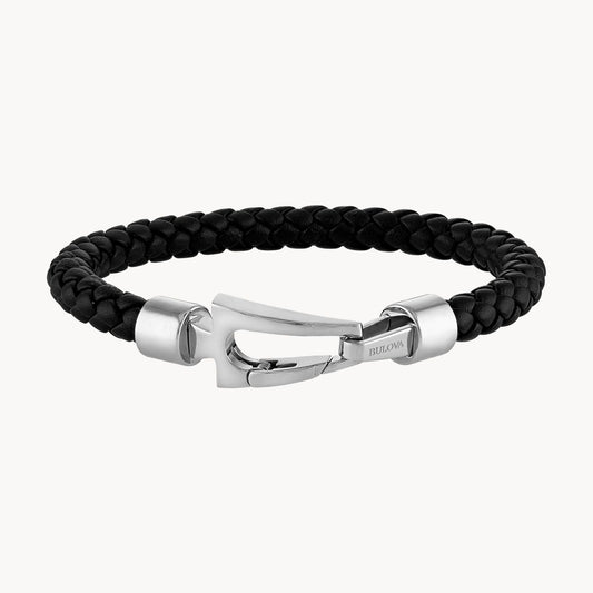 Bulova Marine Star Bracelet Stainless Steel with Leather BVB1045-SBSTNA
