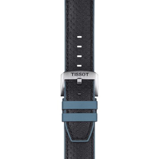 Tissot Official Blue Leather and Rubber Strap Lugs 22 mm T852.046.785