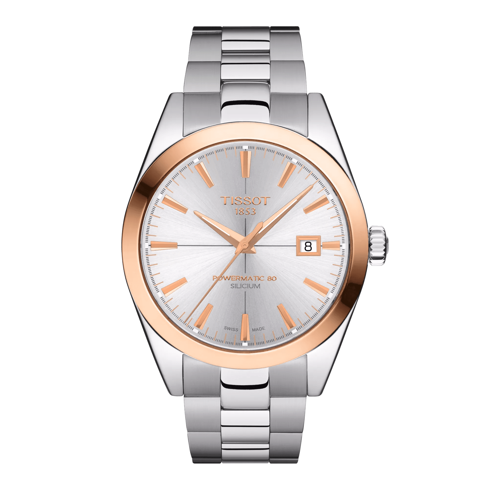 Tissot Gentleman Powermatic 80 Silicium Solid 18K Gold bezel Watch T927.407.41.031.00