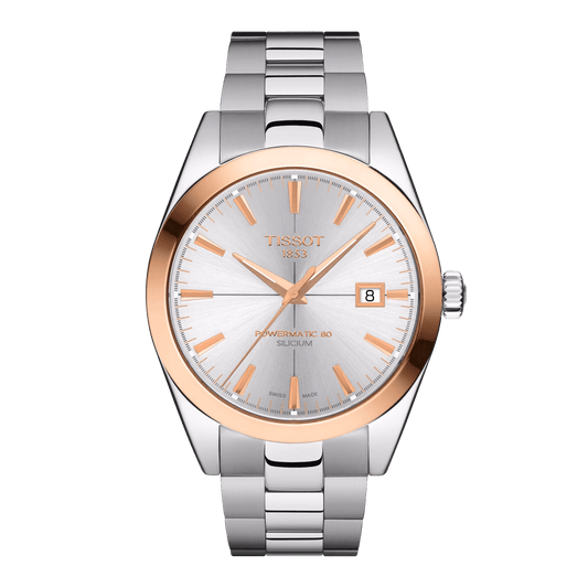 Tissot Gentleman Powermatic 80 Silicium Solid 18K Gold bezel Watch T927.407.41.031.00