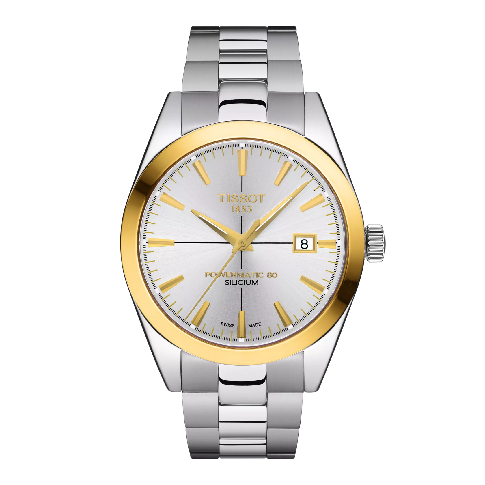 Tissot Gentleman Powermatic 80 Silicium Solid 18K Gold Bezel Watch T927.407.41.031.01