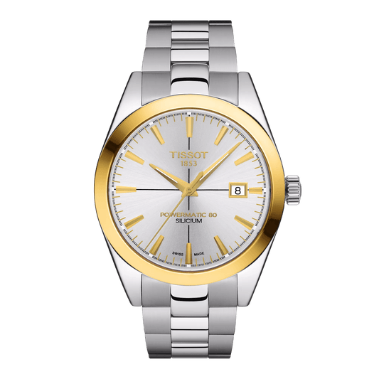Tissot Gentleman Powermatic 80 Silicium Solid 18K Gold Bezel Watch T927.407.41.031.01