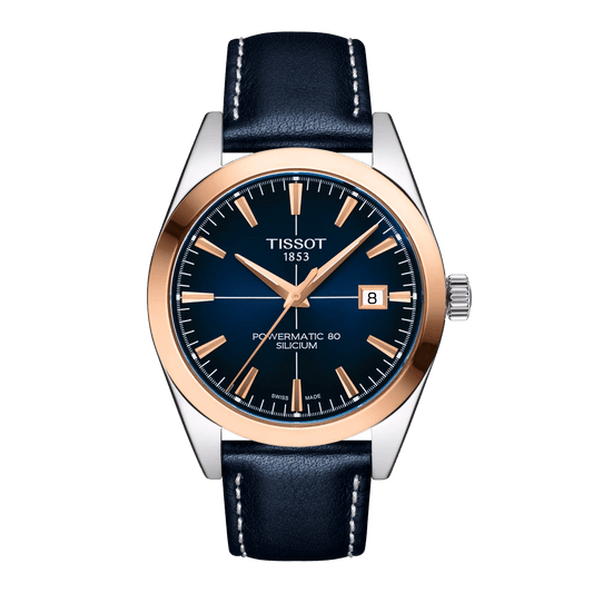 Tissot Gentleman Powermatic 80 Silicium Solid 18K Gold bezel Watch T927.407.46.041.00