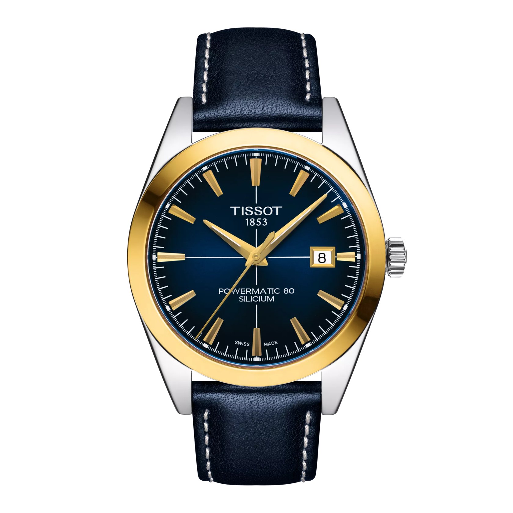 Tissot Gentleman Powermatic 80 Silicium Solid 18K Gold Bezel Watch T927.407.46.041.01