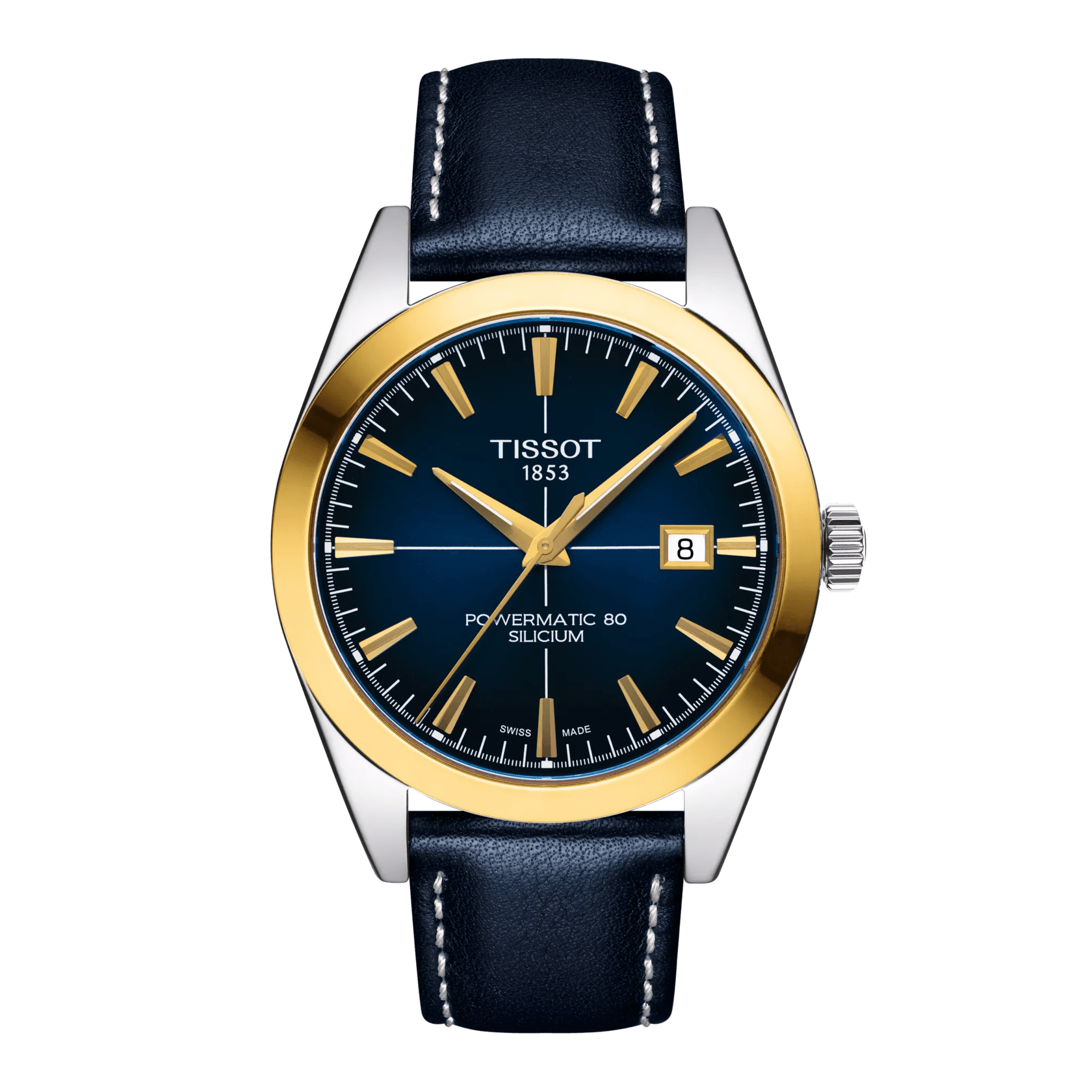Tissot Gentleman Powermatic 80 Silicium Solid 18K Gold Bezel Watch T927.407.46.041.01