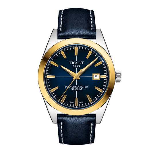 Tissot Gentleman Powermatic 80 Silicium Solid 18K Gold Bezel Watch T927.407.46.041.01