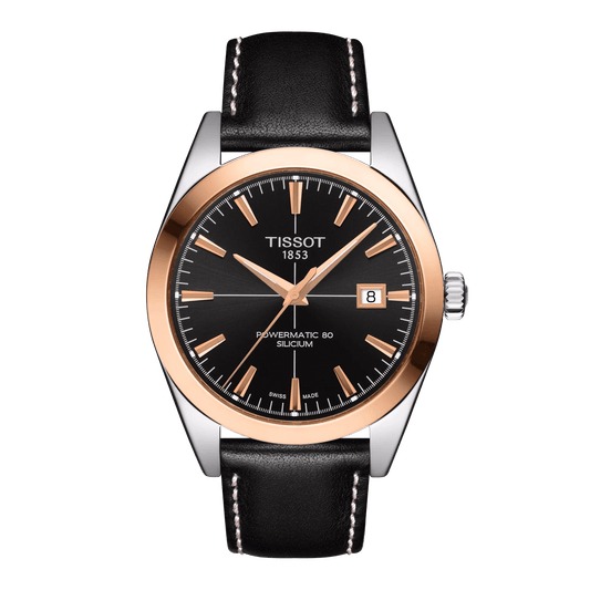 Tissot Gentleman Powermatic 80 Silicium Solid 18K Gold bezel Watch T927.407.46.051.00