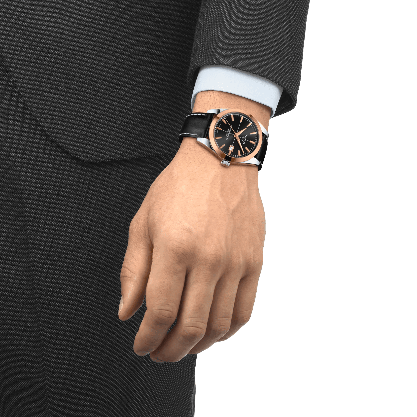 Tissot Gentleman Powermatic 80 Silicium Solid 18K Gold bezel Watch T927.407.46.051.00