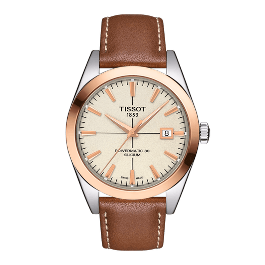 Tissot Gentleman Powermatic 80 Silicium Solid 18K Gold bezel Watch T927.407.46.261.00