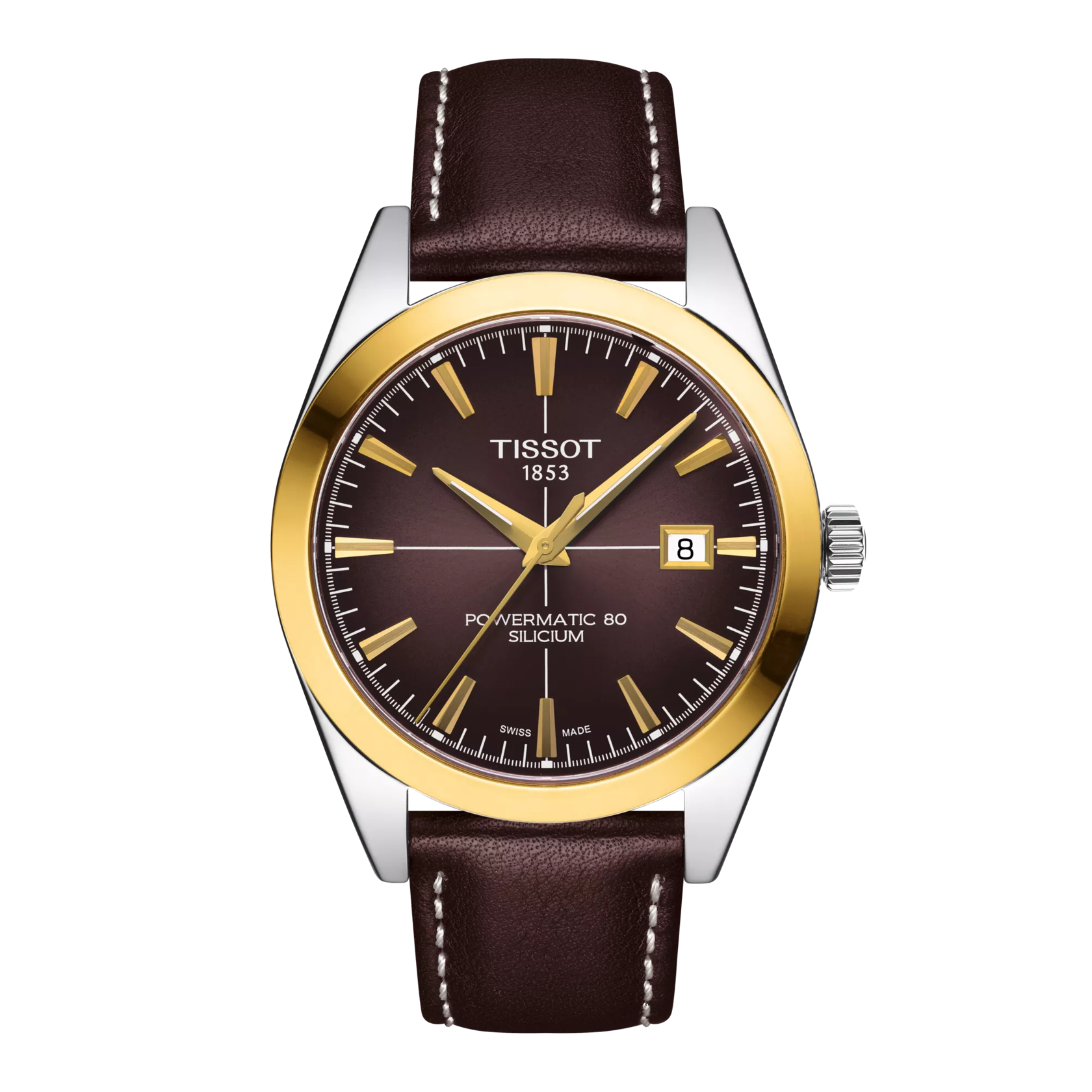 Tissot Gentleman Powermatic 80 Silicium Solid 18K Gold Bezel Watch T927.407.46.291.01