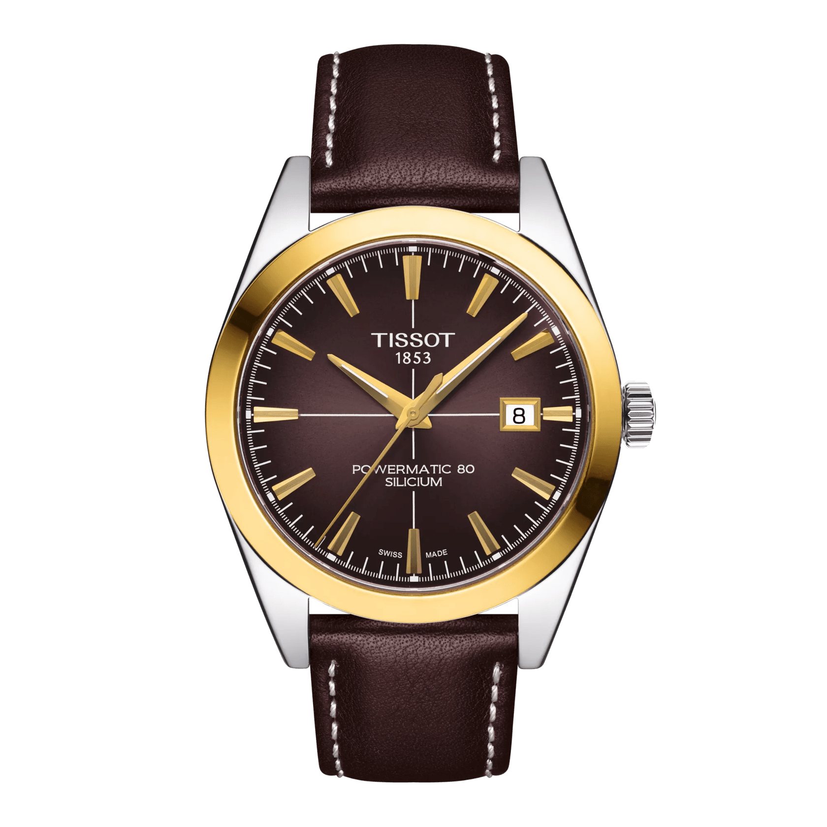 Tissot Gentleman Powermatic 80 Silicium Solid 18K Gold Bezel Watch T927.407.46.291.01