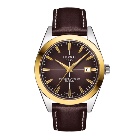 Tissot Gentleman Powermatic 80 Silicium Solid 18K Gold Bezel Watch T927.407.46.291.01