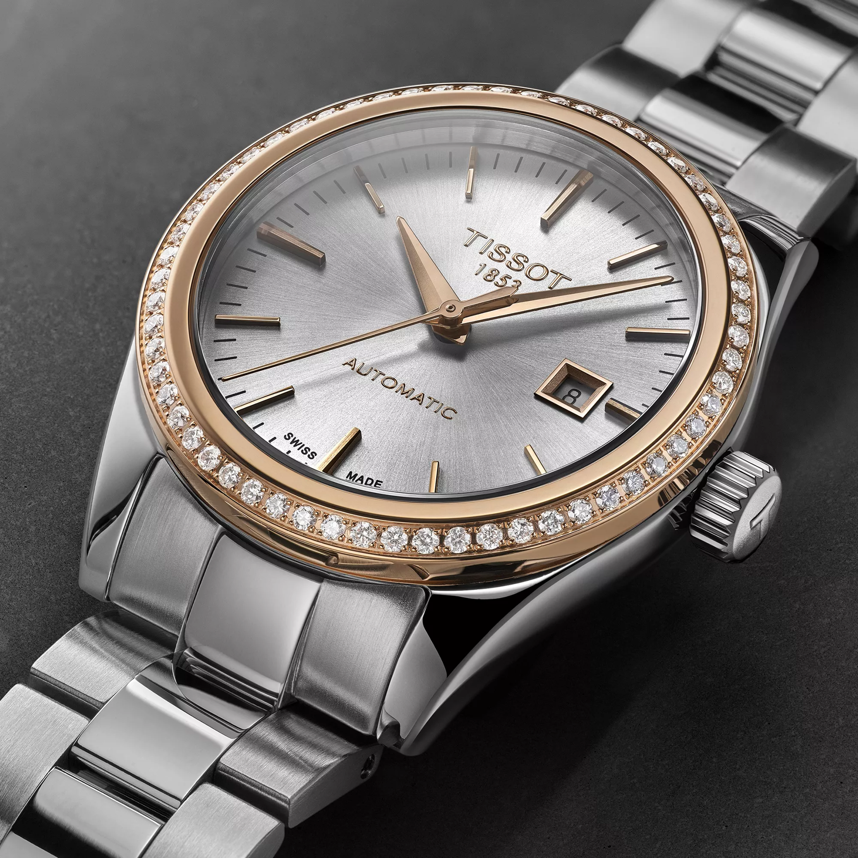 Tissot T-My Lady Automatic 18K Gold bezel Watch T930.007.41.031.00