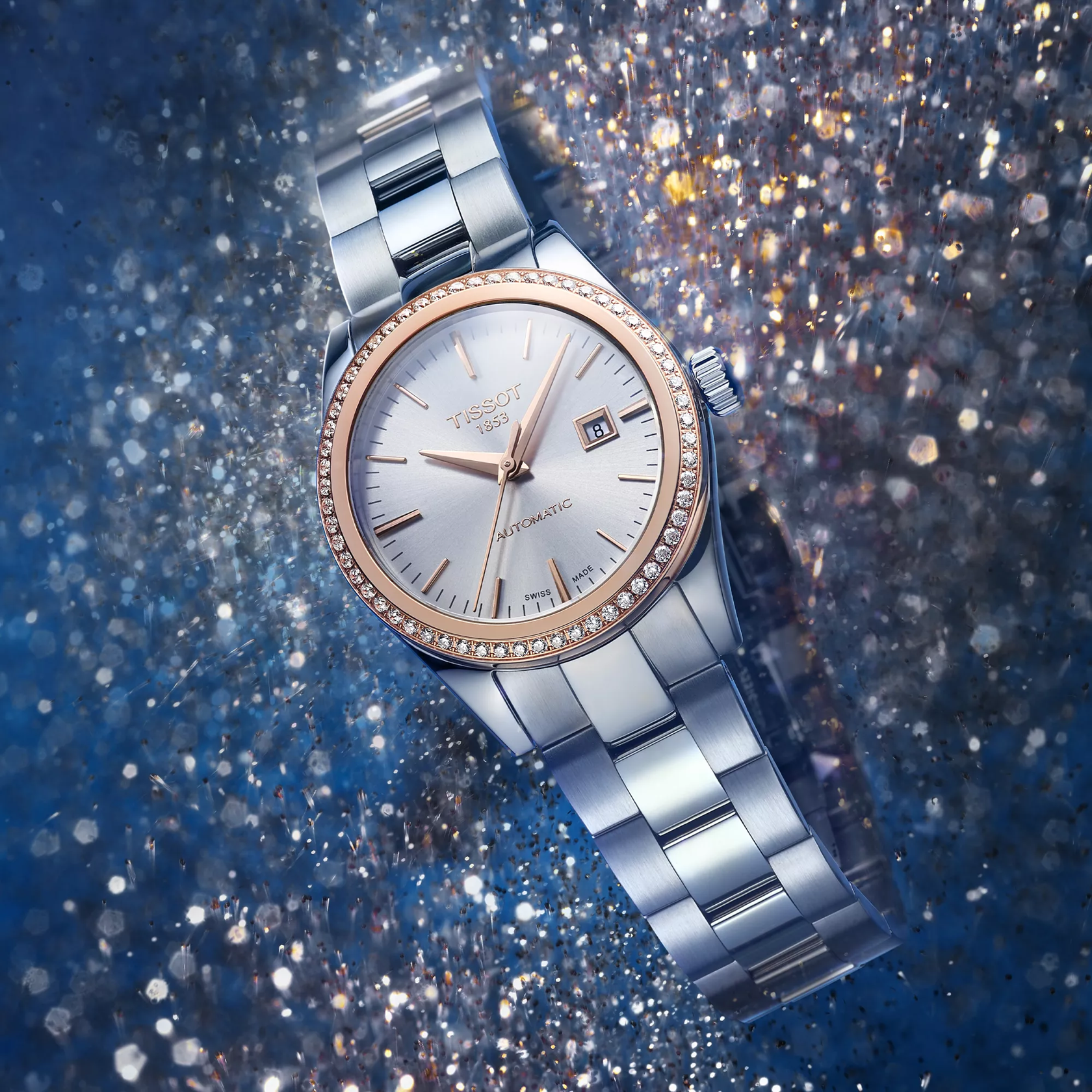 Tissot T-My Lady Automatic 18K Gold bezel Watch T930.007.41.031.00