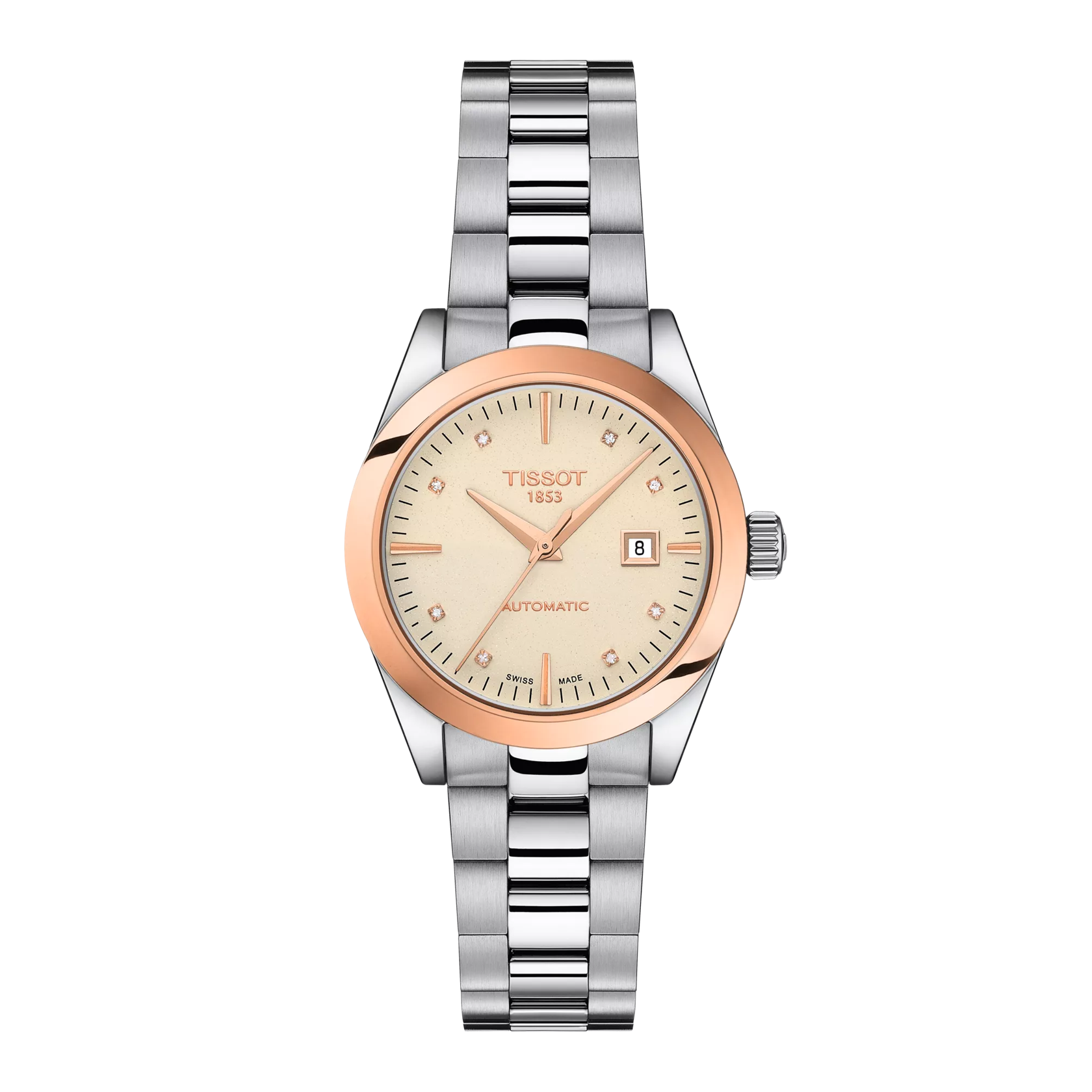 Tissot T-My Lady Automatic 18K Gold bezel Watch T930.007.41.266.00