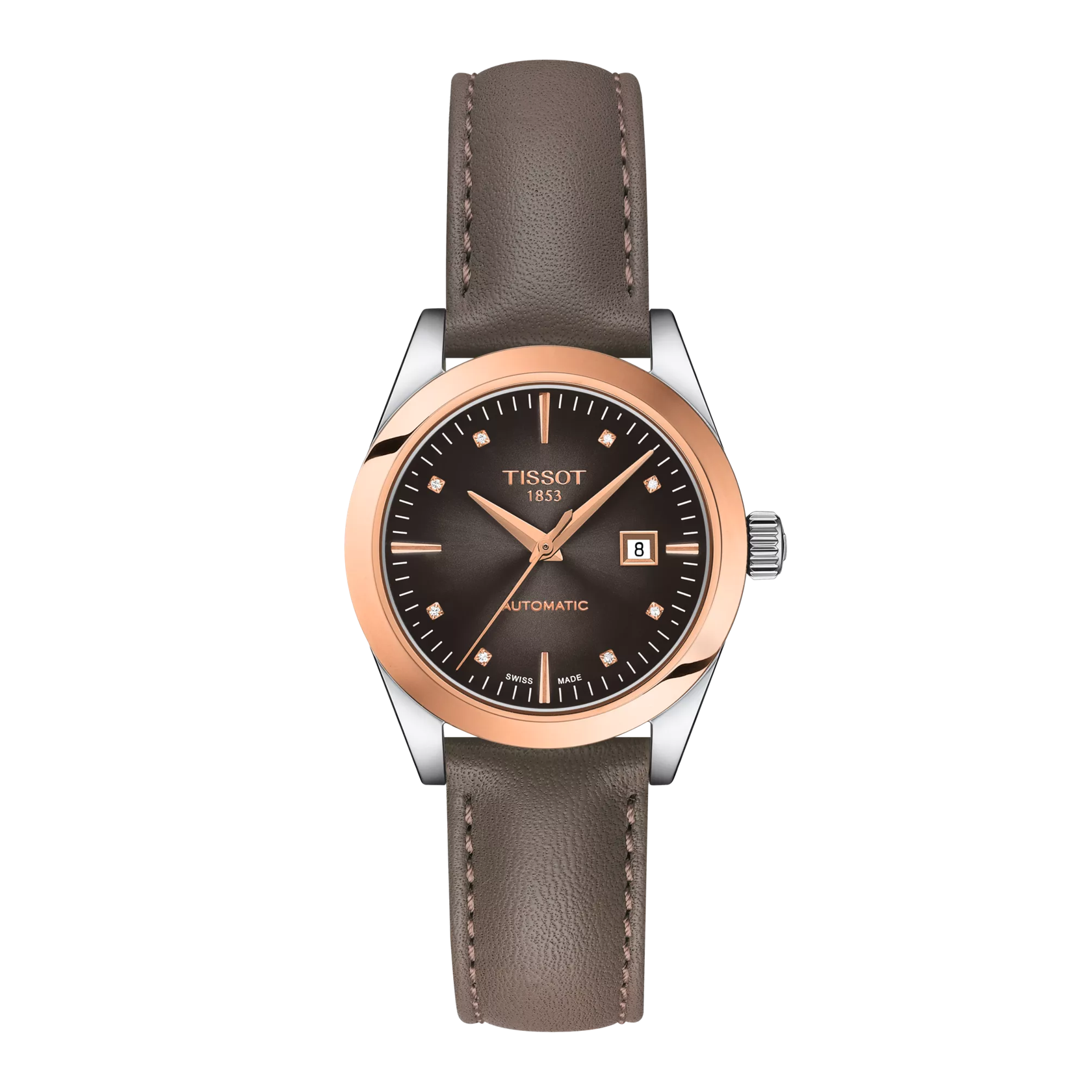 Tissot T-My Lady Automatic 18K Gold bezel Watch T930.007.46.296.00