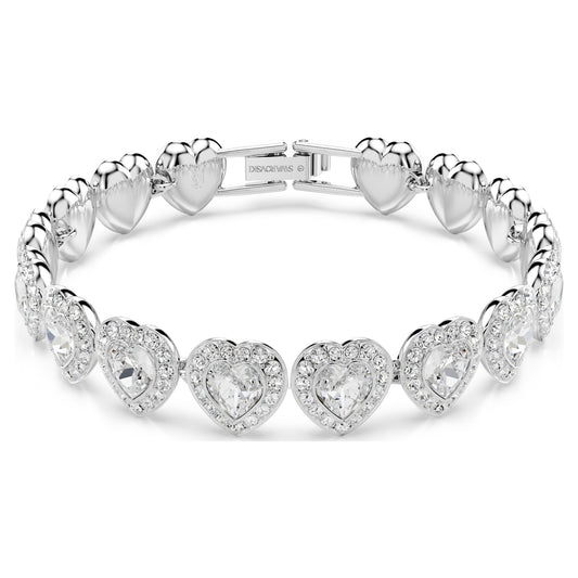 Swarovski Ariana Grande x Swarovski bracelet Mixed cuts, Heart, White, Rhodium plated, full view