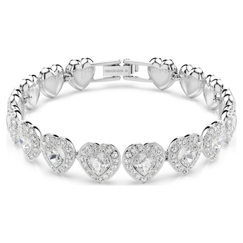 Swarovski Ariana Grande x Swarovski bracelet Mixed cuts, Heart, White, Rhodium plated, full view