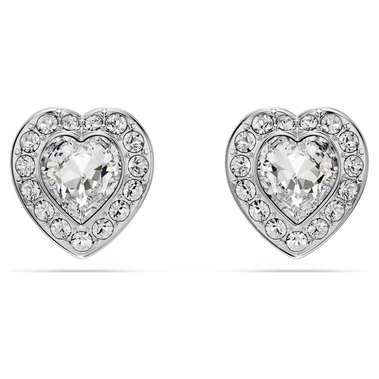 Swarovski Ariana Grande x Swarovski stud earrings Mixed cuts, Heart, White, Rhodium plated 5720859