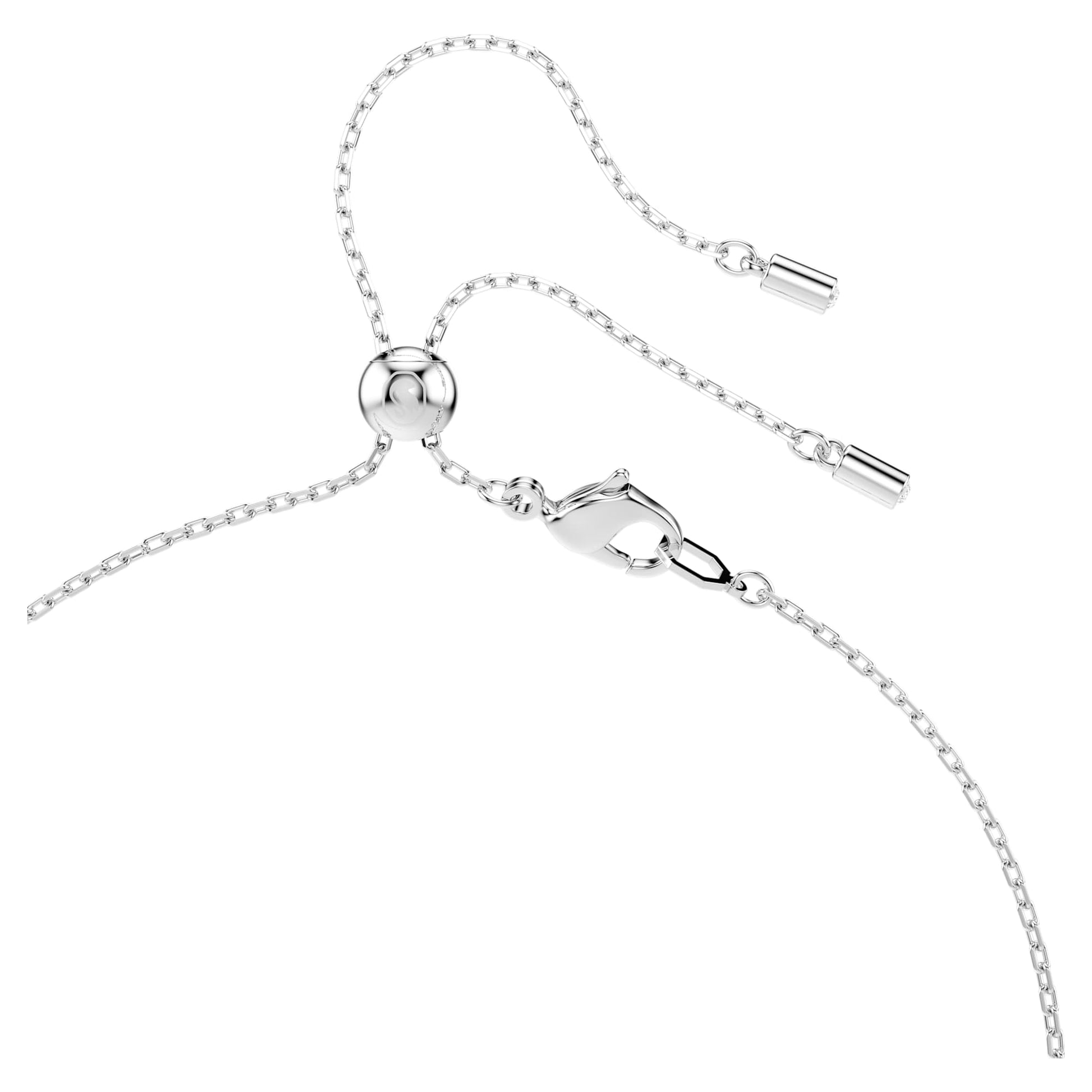 Swarovski Ariana Grande x Swarovski Y Necklace Mixed cuts, Crystal pearl, Heart, White, Rhodium plated 5720855