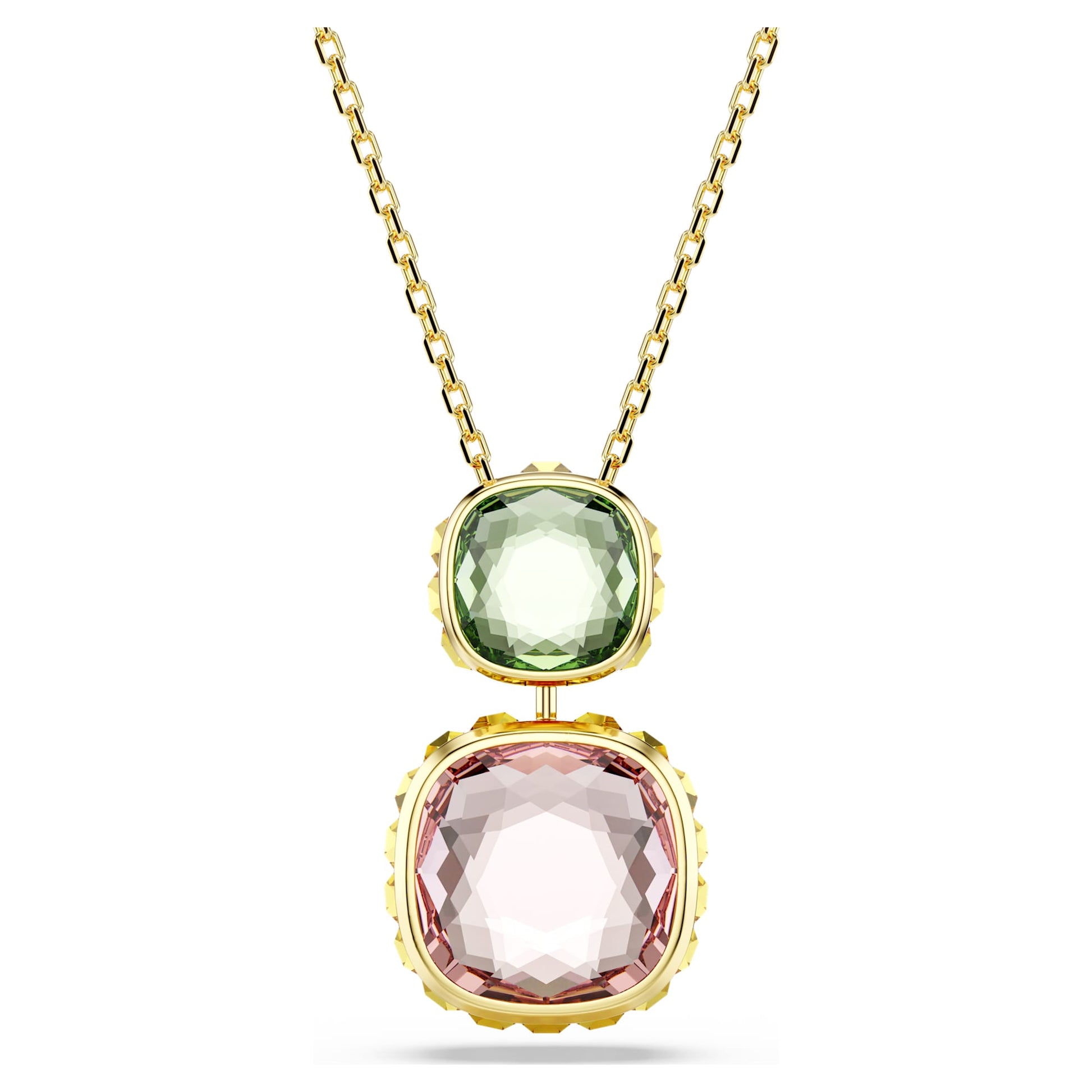 Swarovski Chroma pendant Cushion cut, Multicolored, Gold-tone plated 5692496