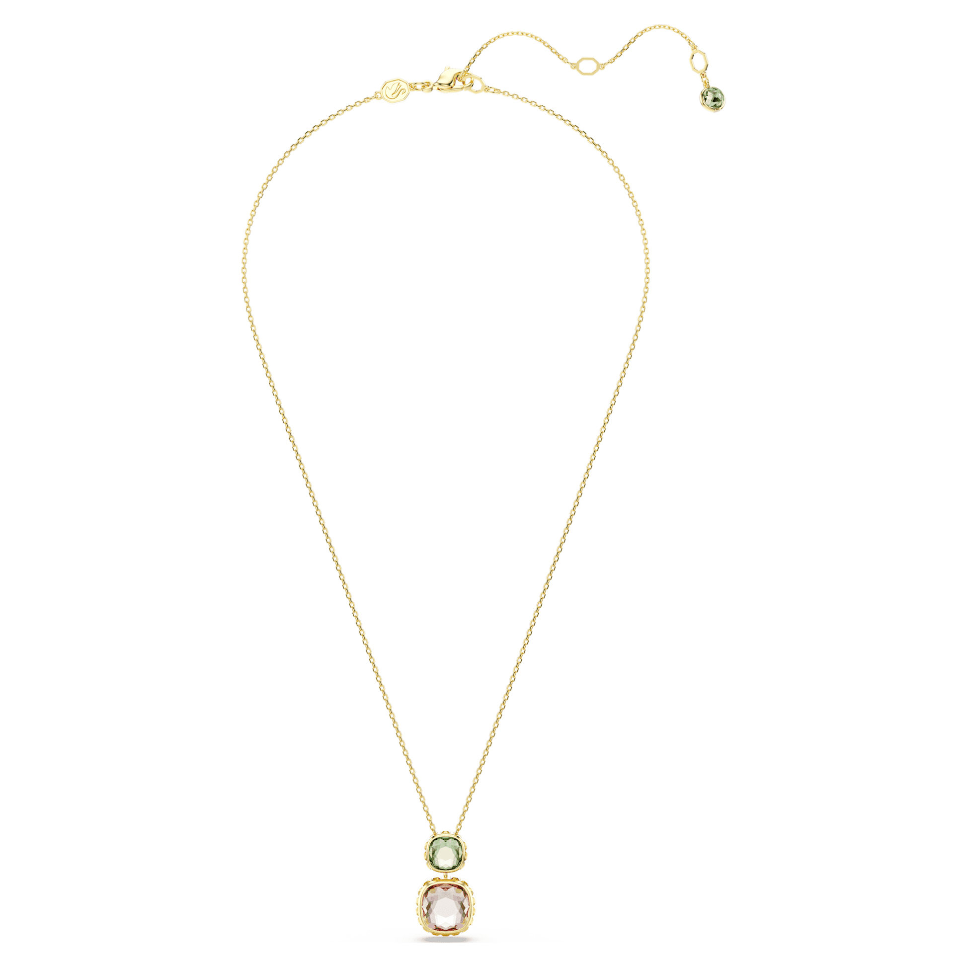 Swarovski Chroma pendant Cushion cut, Multicolored, Gold-tone plated 5692496