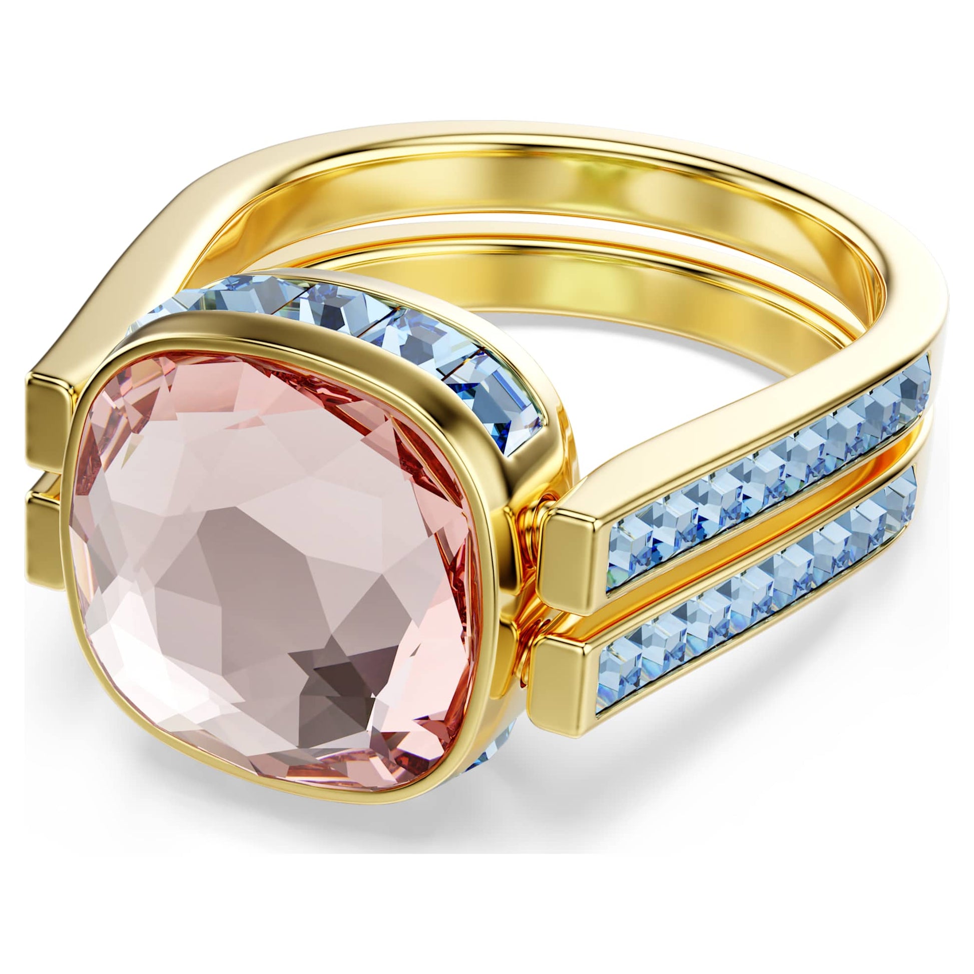 Swarovski Chroma ring Cushion cut, Multicolored, Gold-tone plated 5706304