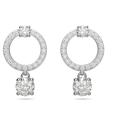 Swarovski Jewelry Constella hoop earrings Round cut, White, Rhodium plated 5563278