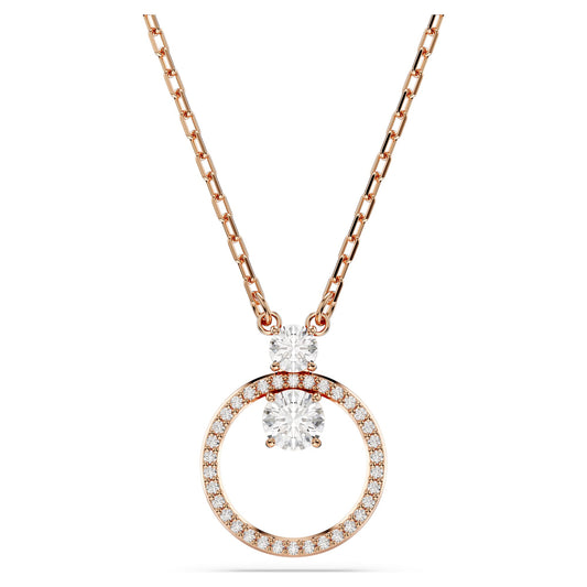 Swarovski Jewelry Constella pendant Round cut, White, Rose gold-tone plated 5692266