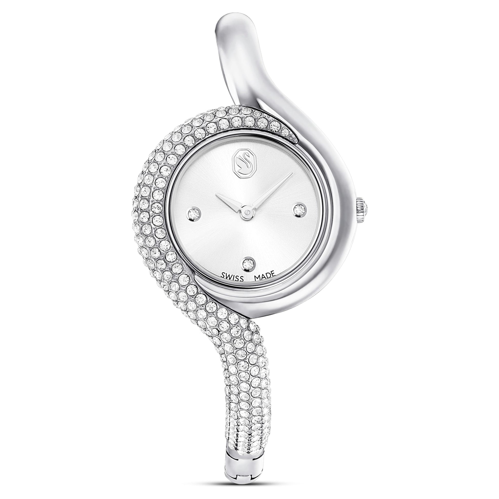 Swarovski Dextera Asymmetric watch Swiss Made, Metal bracelet, Silver tone, Stainless Steel 5700996