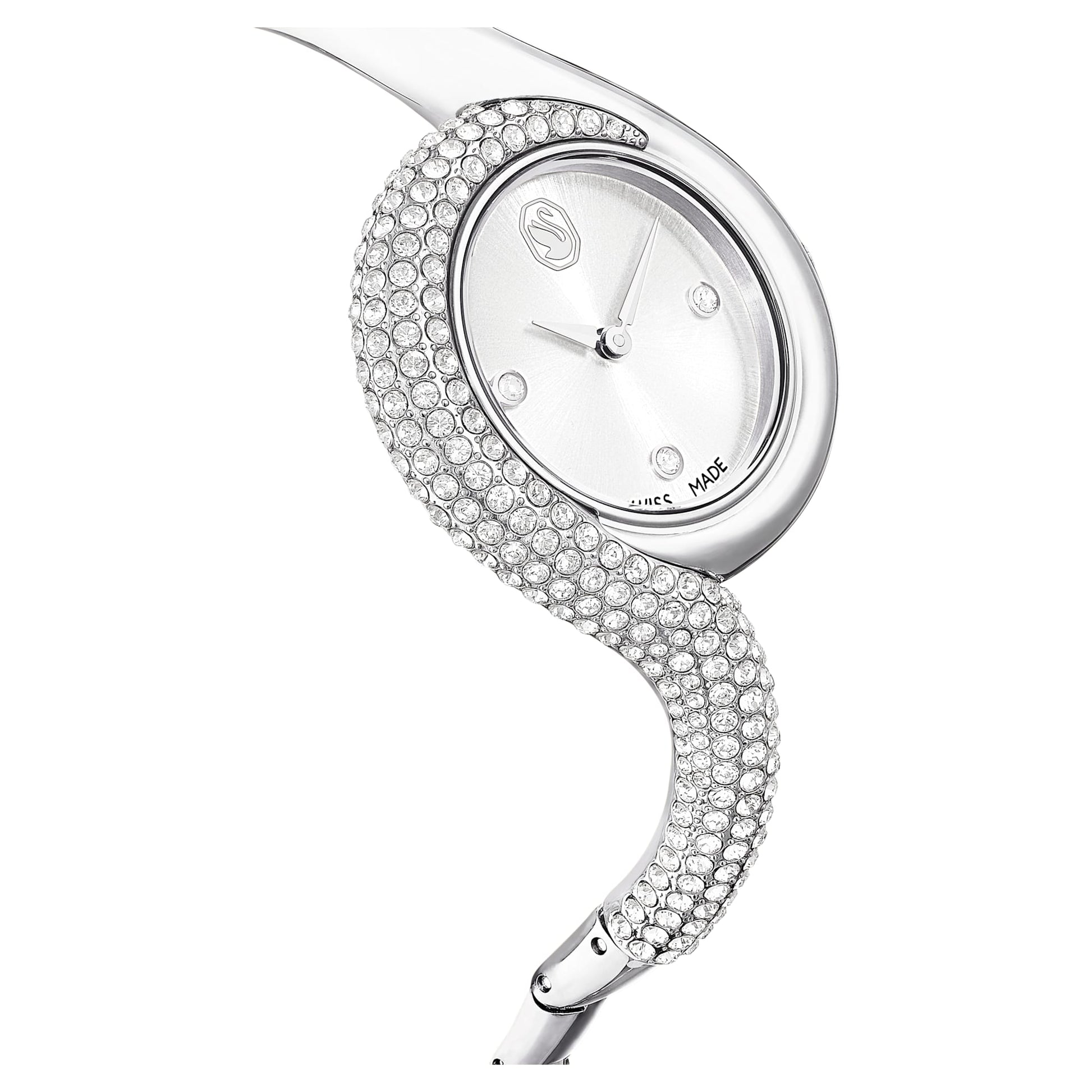 Swarovski Dextera Asymmetric watch Swiss Made, Metal bracelet, Silver tone, Stainless Steel 5700996