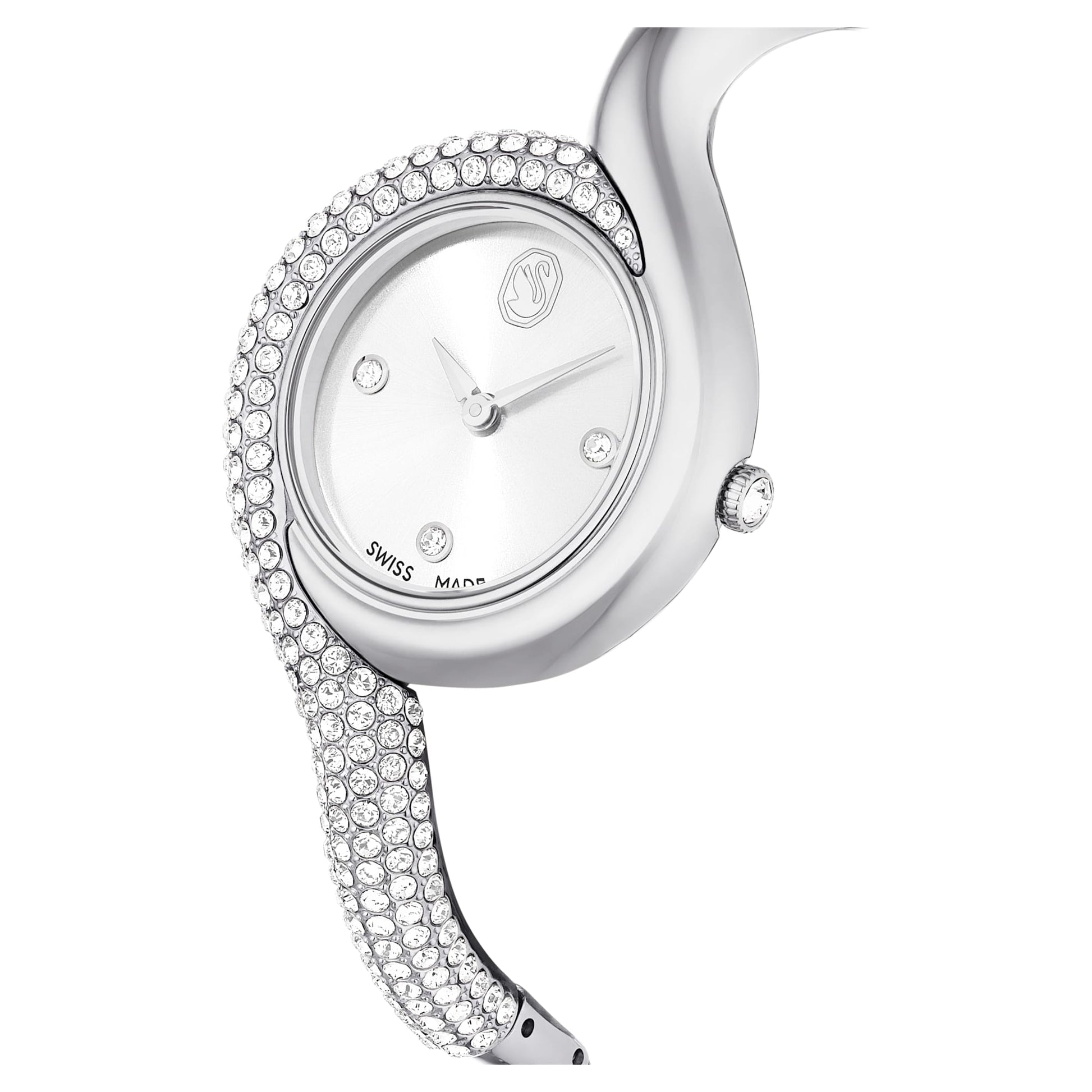 Swarovski Dextera Asymmetric watch Swiss Made, Metal bracelet, Silver tone, Stainless Steel 5700996