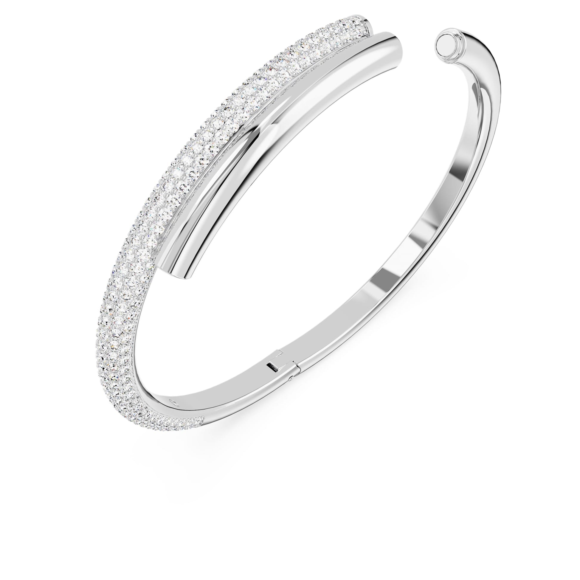 Swarovski Jewelry Dextera bangle Magnetic closure, White, Rhodium plated 5670252