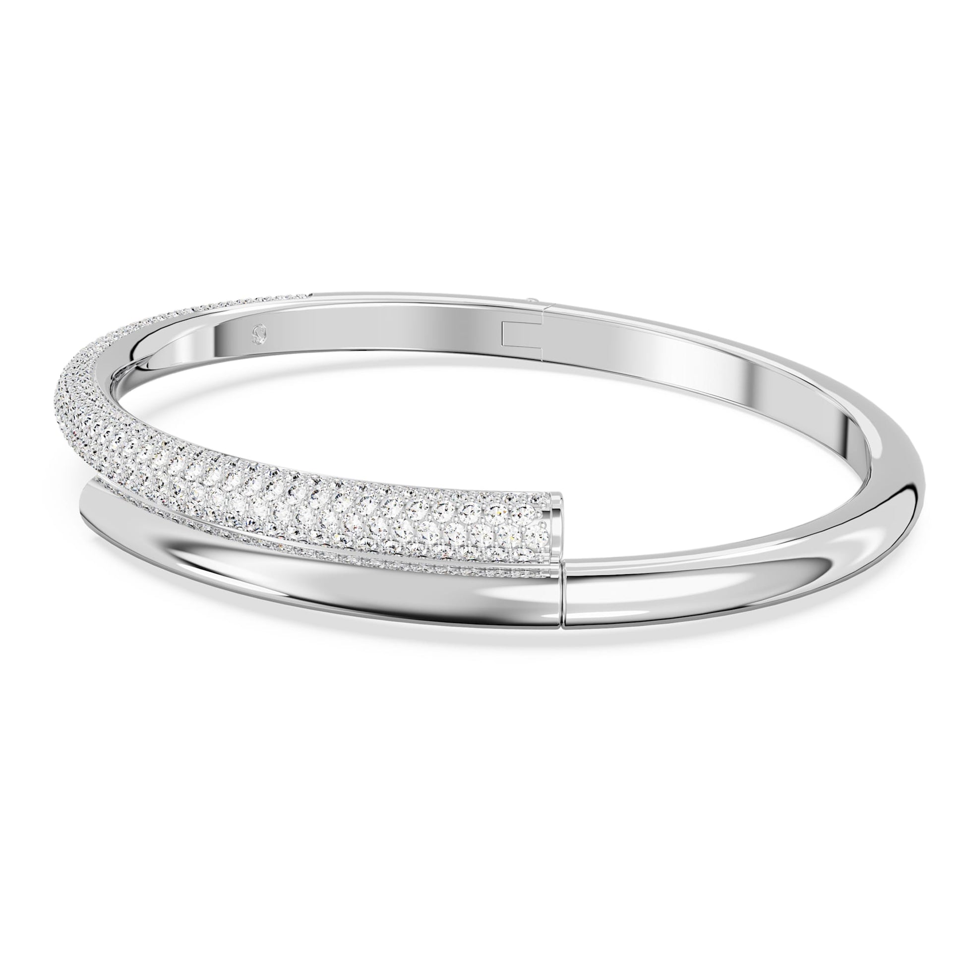 Swarovski Jewelry Dextera bangle Magnetic closure, White, Rhodium plated 5670252