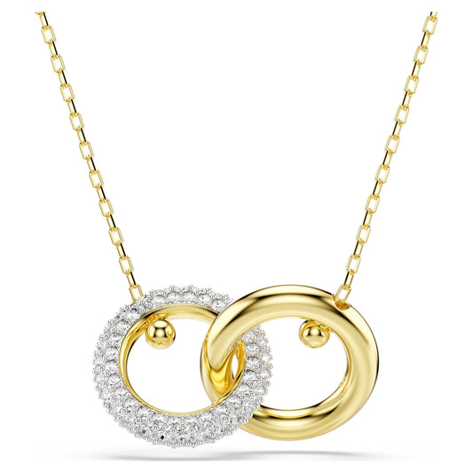 Swarovski Dextera pendant Interlocking loop, White, Gold-tone plated 5668820, full view