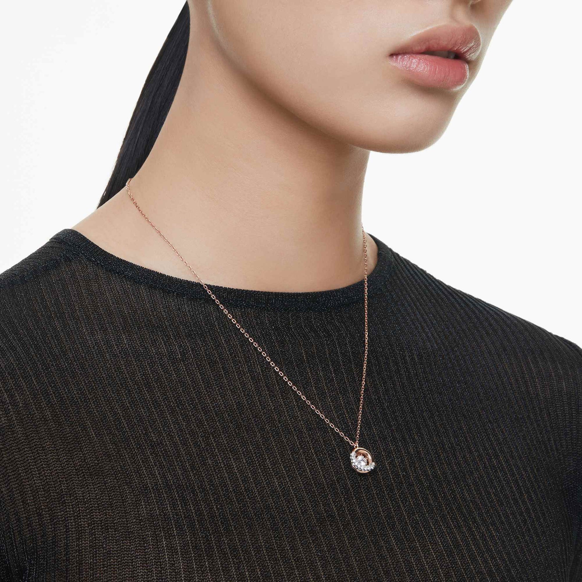 Swarovski Jewelry Dextera pendant Round cut, White, Rose gold-tone plated 5692257
