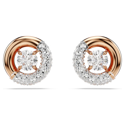 Swarovski Jewelry Dextera stud earrings Round cut, White, Rose gold-tone plated 5692258