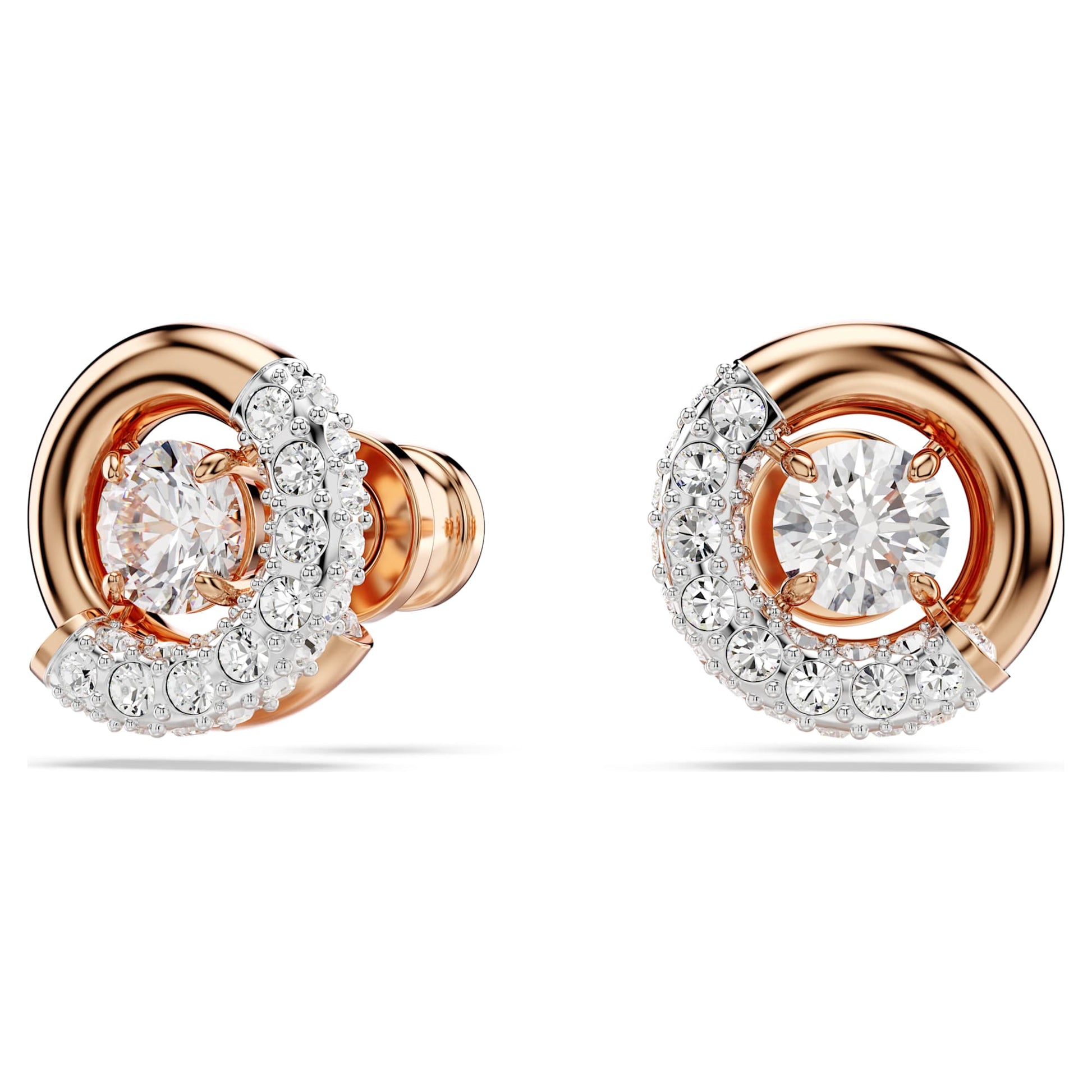 Swarovski Jewelry Dextera stud earrings Round cut, White, Rose gold-tone plated 5692258