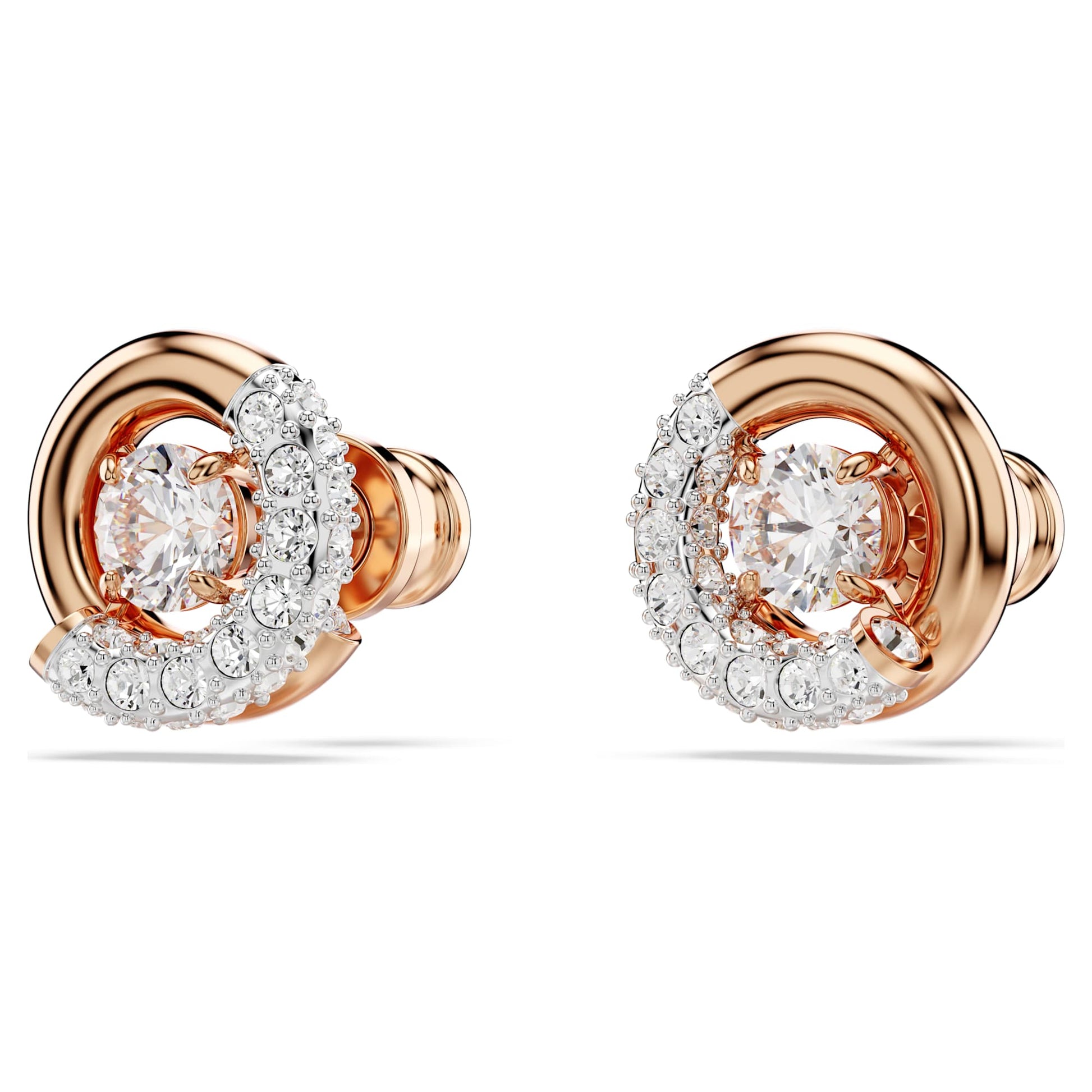 Swarovski Jewelry Dextera stud earrings Round cut, White, Rose gold-tone plated 5692258