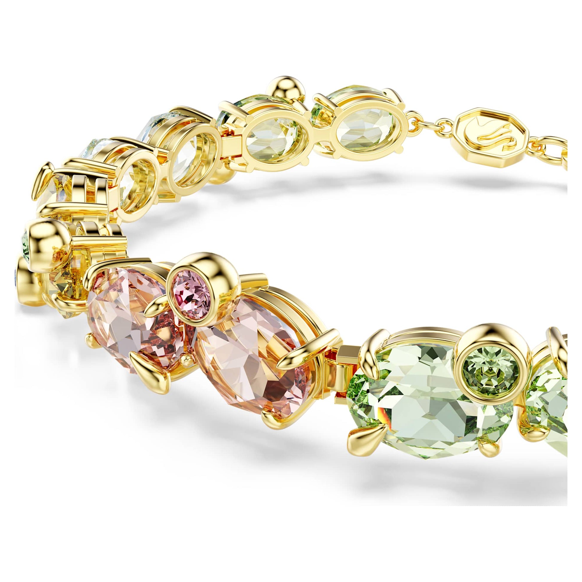 Swarovski Gema Tennis bracelet Mixed cuts, Multicolored, Gold-tone plated 5705808