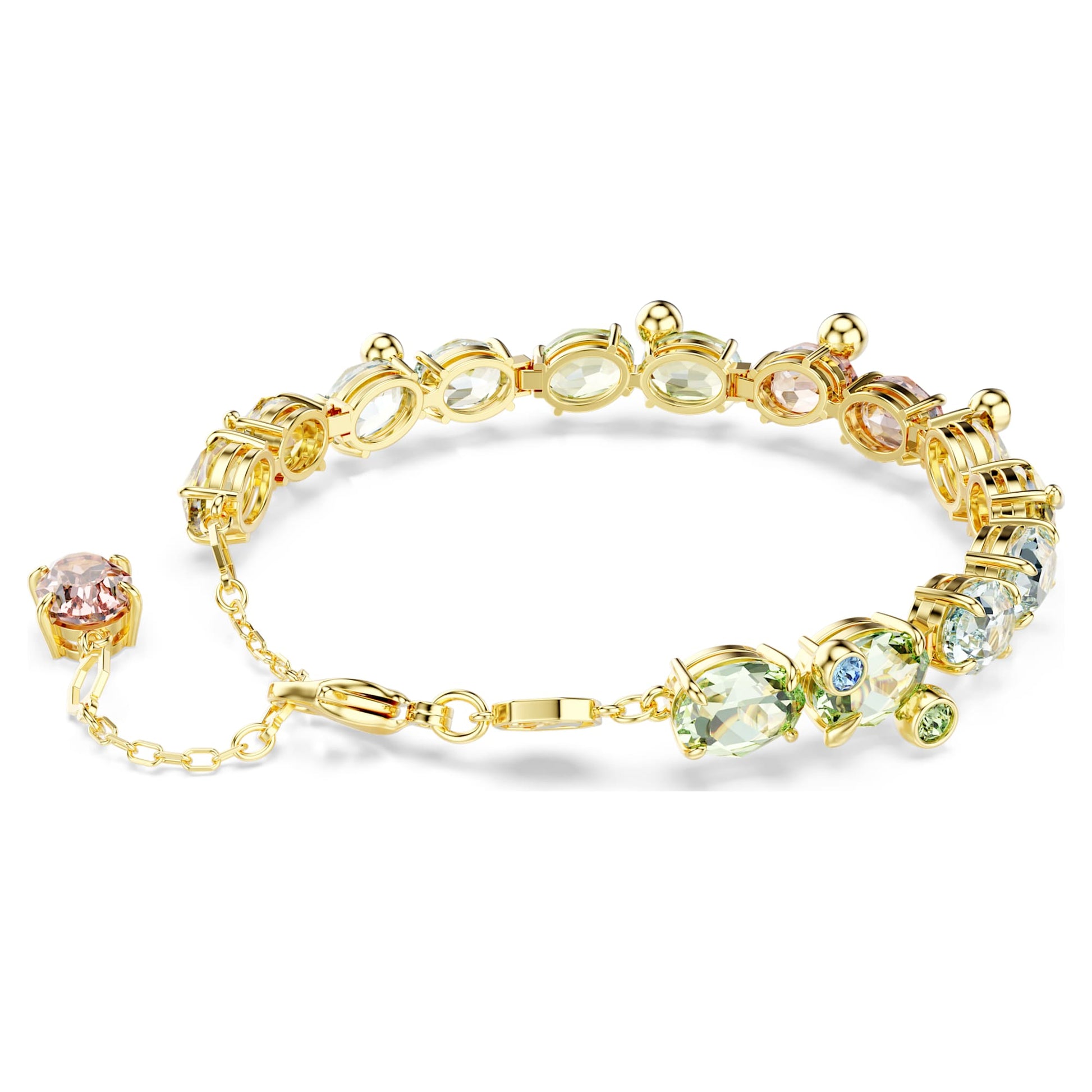 Swarovski Gema Tennis bracelet Mixed cuts, Multicolored, Gold-tone plated 5705808