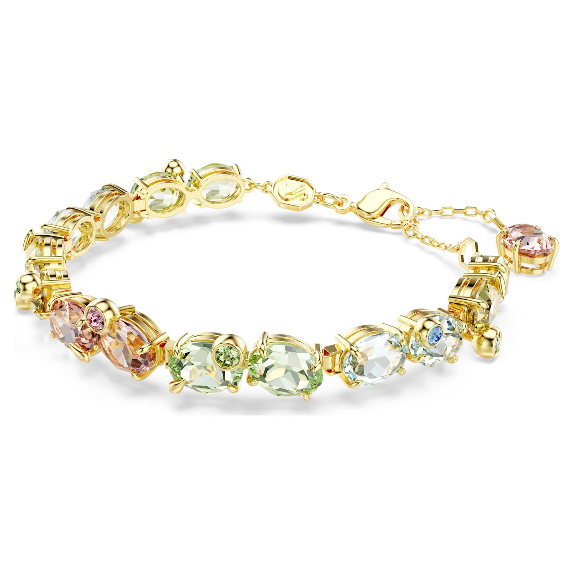 Swarovski Gema Tennis bracelet Mixed cuts, Multicolored, Gold-tone plated 5705808