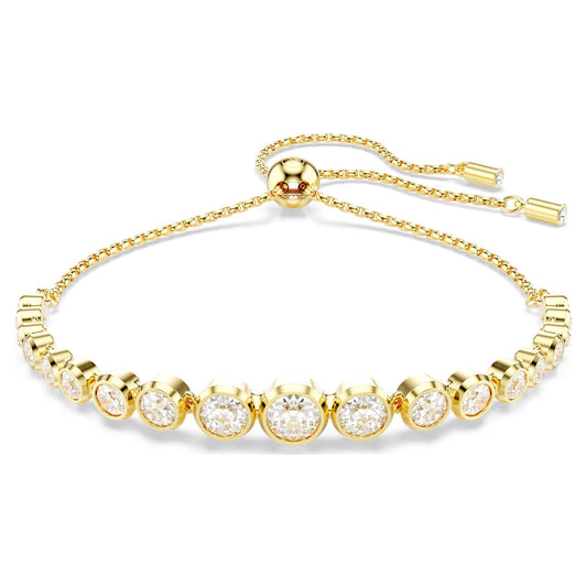 Swarovski Imber Tennis bracelet Mixed round cuts, White, Gold-tone plated 5705450, full view